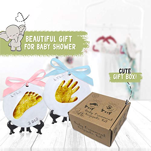 Baby Handprint Footprint Ornament Keepsake Kit - Newborn Imprint Ornament  Kit for Baby Girl, Boy - Personalized New Baby Gifts for New Parents - Hand