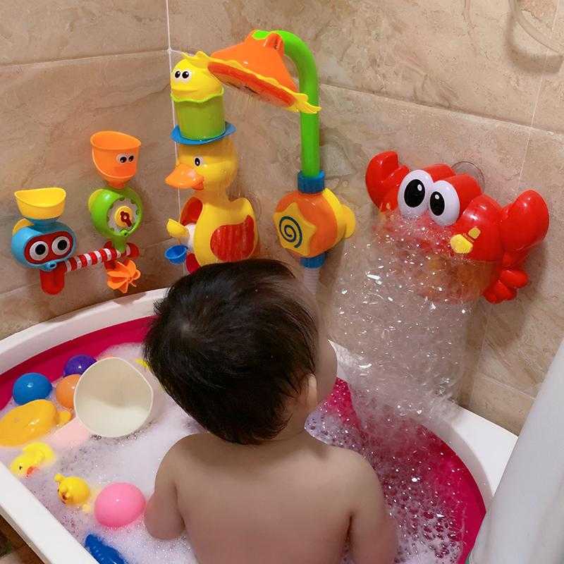 JUXUE Crab Bath Bubble Maker for Bathtub, Baby Bath Toys for Toddlers 1-3,  Bubble Machine with 12 Music, Bath Tub Toys Infants 3-6-12-18 Months, Boy