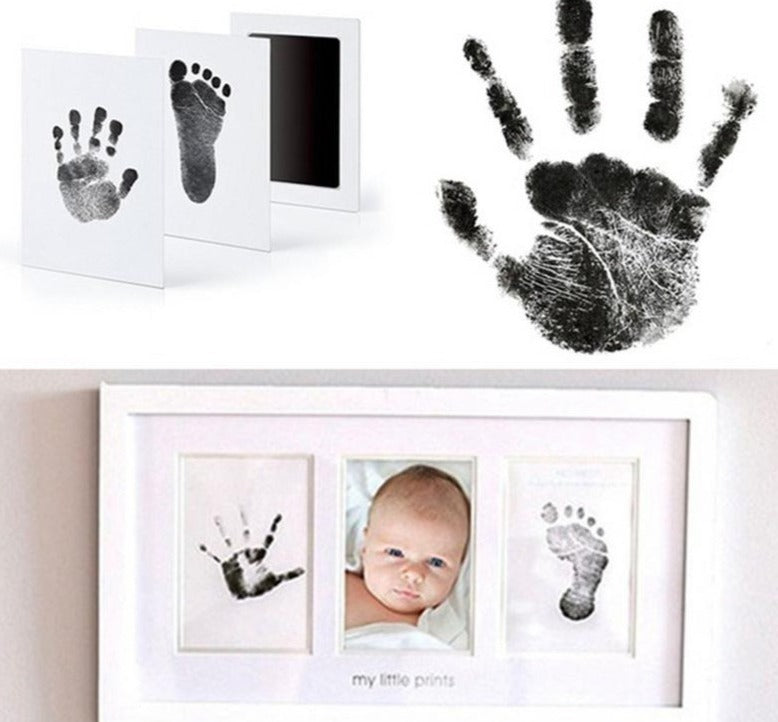 Baby Handprint Kit, Inkless Hand and Footprint Keepsake Kit in Baby Picture  Frame - Personalized New Baby