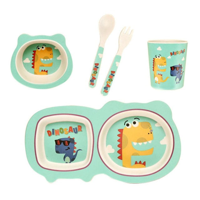 Eco-friendly Bamboo Fiber 5 pc Baby Dinnerware Set - MyShoppingSpot